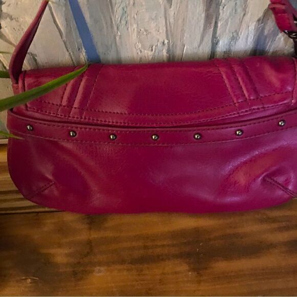 BOTKIER GORGEOUS STUDDED GUN METAL PLUM PURPLE CLUTCH BAG - Picture 6 of 10